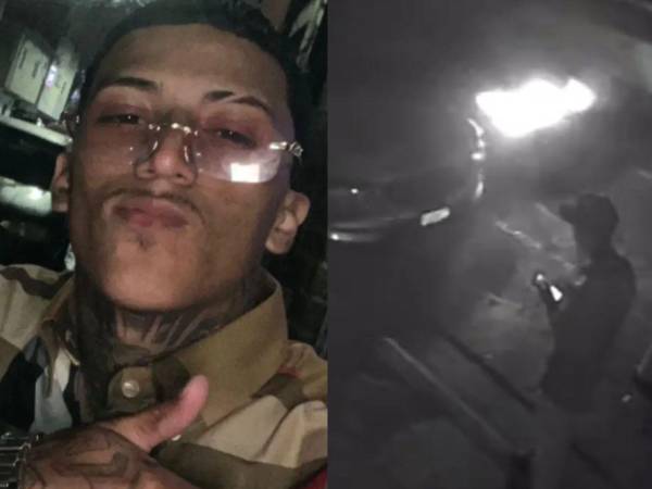 Un video de seguridad registró el momento exacto en el que Bryan Joshiney Ramírez fue asesinado a balazos en la entrada de un bar ubicado en el bulevar Morazán, en Tegucigalpa, la noche del sábado 7 de febrero de 2026.