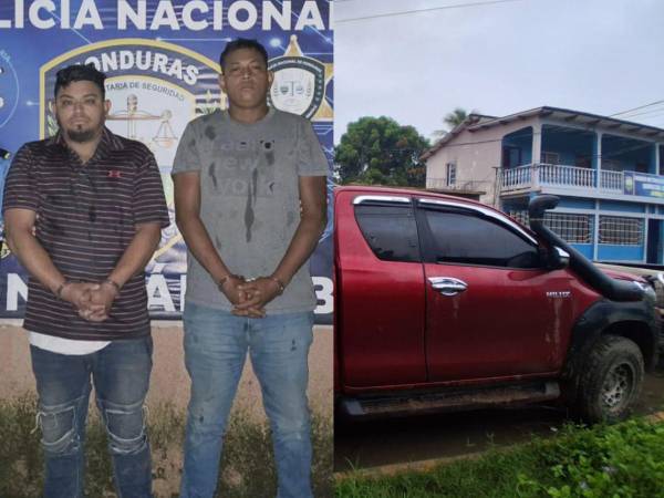Los sospechosos fueron interceptados en la aldea San Francisco Los Valles, en San Marcos, Santa Bárbara, durante un operativo policial.