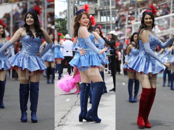 Las guapas y talentosas palillonas del Jesús Milla Selva de Tegucigalpa deslumbran en los desfiles 2025.