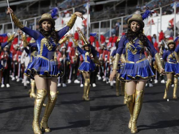 Una guapa palillona deslumbra en los desfiles patrios 2025 en Tegucigalpa.