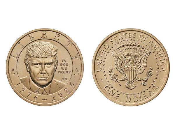 La legislación estadounidense prohíbe que las monedas lleven el rostro de personas vivas, pero el Tesoro sostiene que se permiten diseños emblemáticos.