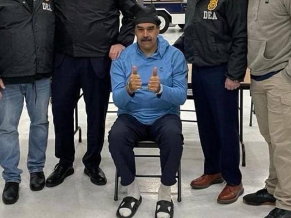 Fotografía que muestra al presidente de Venezuela, Nicolás Maduro, escoltado por agentes de la Administración para el Control de Drogas, luego de su captura este 3 de enero de 2026, en Nueva York (Estados Unidos).