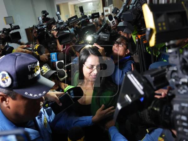 Isis Cuéllar, a su llegada a la Corte Suprema de Justicia este jueves.