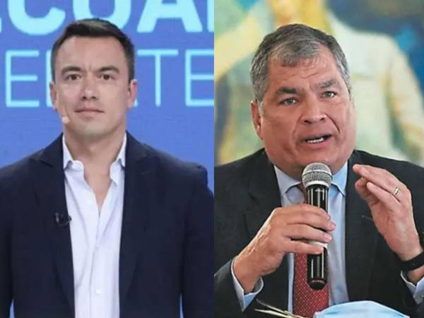 El presidente de Ecuador, Daniel Noboa, y Rafael Correa en imagen de archivo.