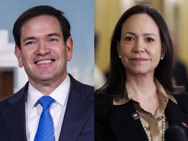 Fotografías de archivo que muestran al secretario de Estado de Estados Unidos, Marco Rubio, y a la líder opositora venezolana, María Corina Machado. EFE