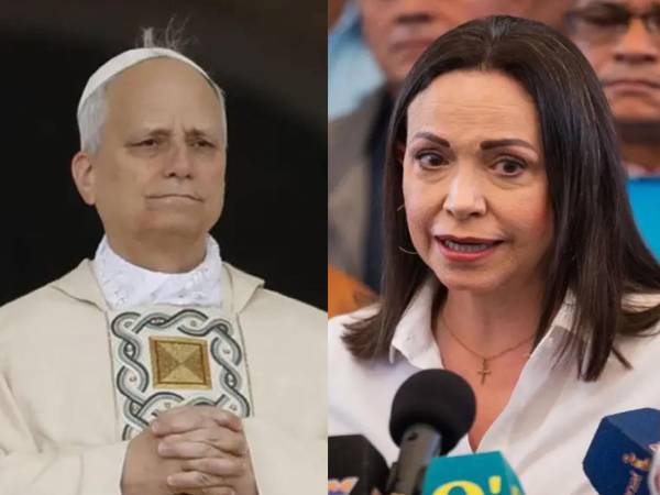 El papa León XIV y María Corina Machado.