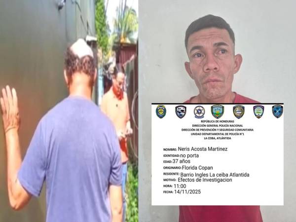 Don Walter da la espalda a las cámaras por motivos de seguridad. Imagen tomada de HCH. En la siguiente, Neris Acosta Martínez, sospechoso del ataque.