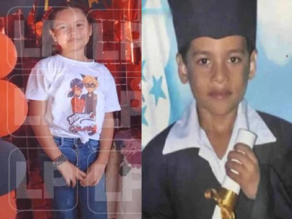 Los primitos Daira Siloé López Serrano, de 9 años, y Jefferson Sebastián Serrano Mejía, de 8 años, son las víctimas mortales del fatídico accidente entre una camioneta y una mototaxi en Omoa, Cortés.