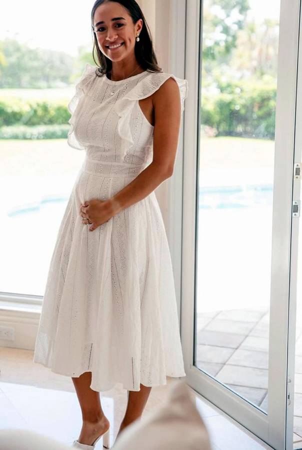 La atleta hondureña está feliz con su embarazo.