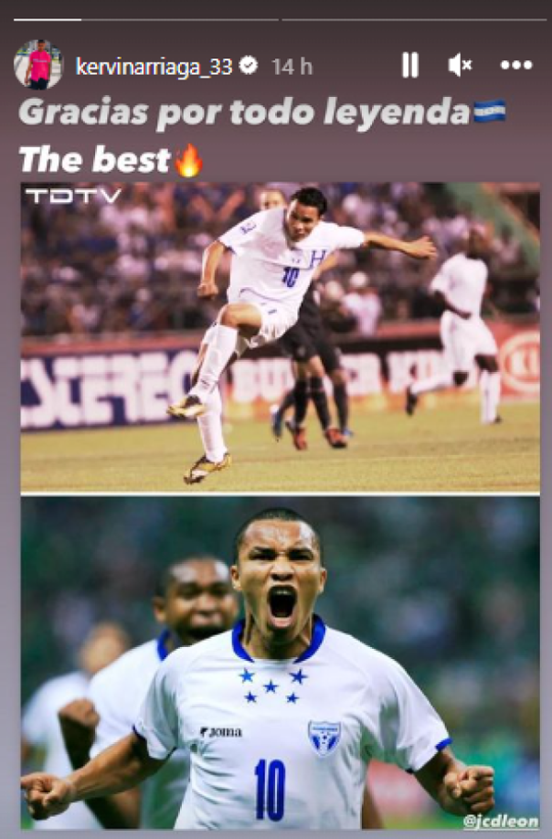 Kervin Arriaga le dedicó unas palabras al que fue su compañero y maestro en Platense: “Gracias por todo leyenda. The best”.