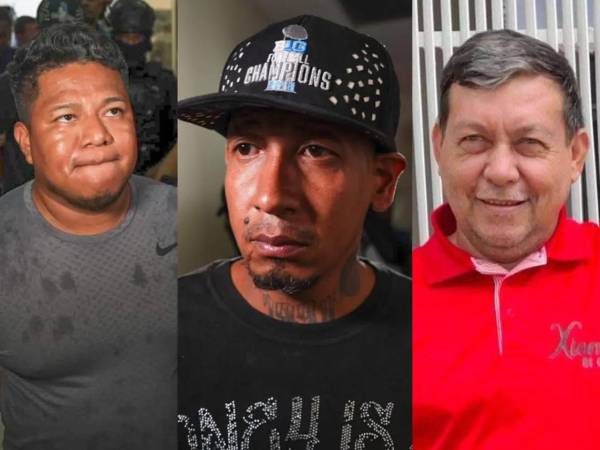 Erlin Margarito Escoto y Aníbal Josué Aguilar están en prisión por el asesinato de Óscar Bustillo Oseguera, derecha, candidato a diputado por el partido Libre.