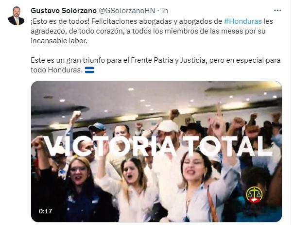 Gustavo Solórzano, nuevo presidente del Colegio de Abogados de Honduras