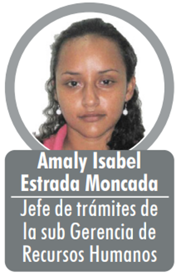 Amaly Estrada Moncada cuenta con un nivel de educación de secundaria, quien, a su vez, ingresó a laborar en el Hospital de Puerto Cortés el 6 de septiembre de 2010, desempeñando el cargo funcional de Jefe de Desarrollo de Talento Humano con un sueldo de L 25,000.00. Luego, el 1 de marzo de 2021 fue trasladada a la Gerencia Central de la Sesal y asignada al puesto nominal de Jefe de División con un sueldo de L 40,000.00, gozando de un aumento salarial de L 15,000, aumento que no se podía justificar si este sujeto hubiera seguido contratado funcionalmente en el puesto jefe de Desarrollo de Talento Humano, por lo que, se le modificó dicho puesto a Jefe de División.