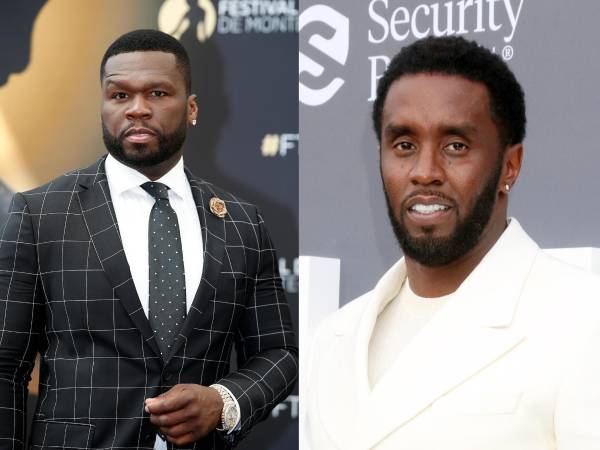 Fotografías de archivo donde aparecen el rapero estadounidense Curtis Jackson 50 Cent (i) y el cantante Sean 'Diddy' Combs.