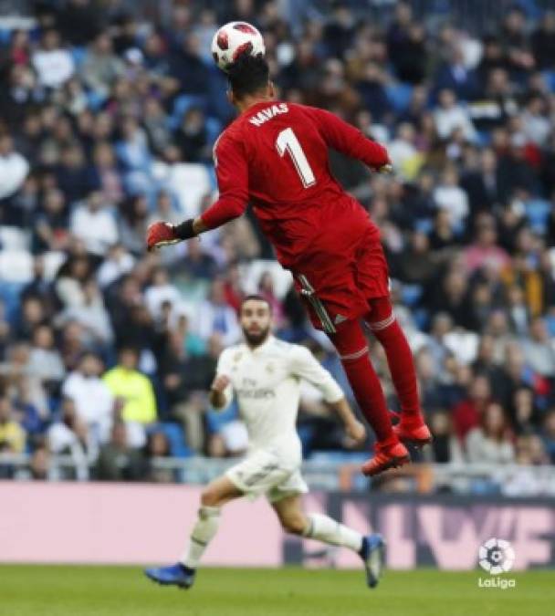 Keylor Navas tuvo poco trabajo en el arco del Real Madrid ante Melilla.