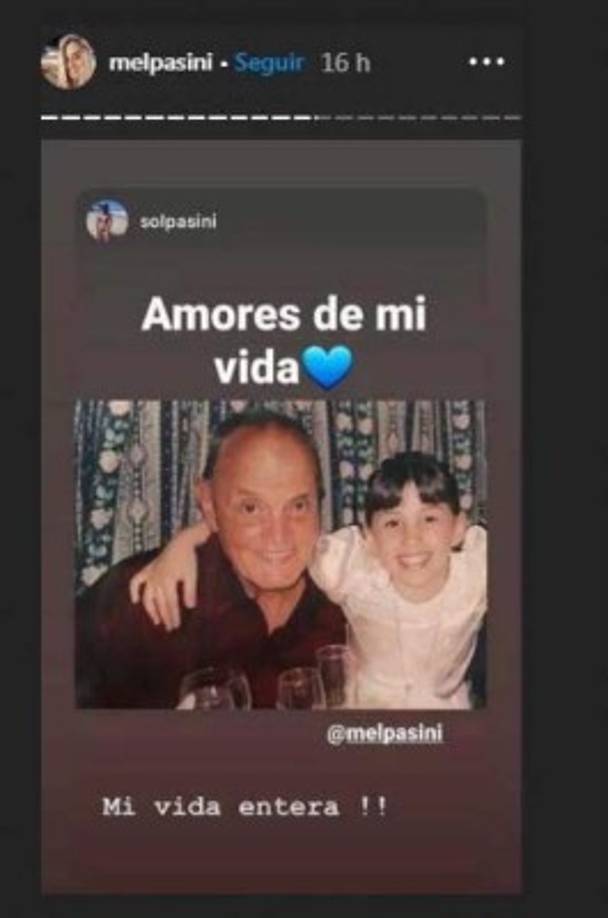 Melody compartió fotos publicadas con su hermana y su adorado padre.