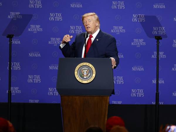 El presidente estadounidense, Donald Trump, en conferencia de prensa.