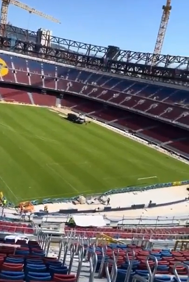 El Barcelona arranca el césped del Camp Nou y Laporta recibe un revés inesperado