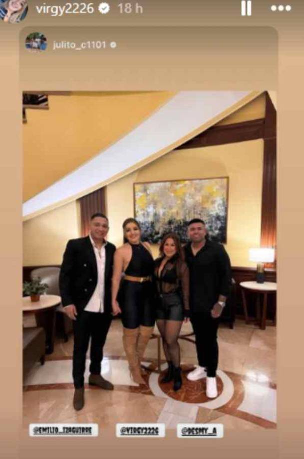 Emilio Izaguirre acompañó a Virginia Varela y también compartieron con grupos de amigos. 