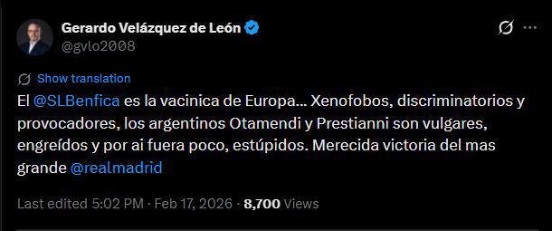 Indignación por lo que pasó con Vinicius ante Benfica; el brasileño reacciona