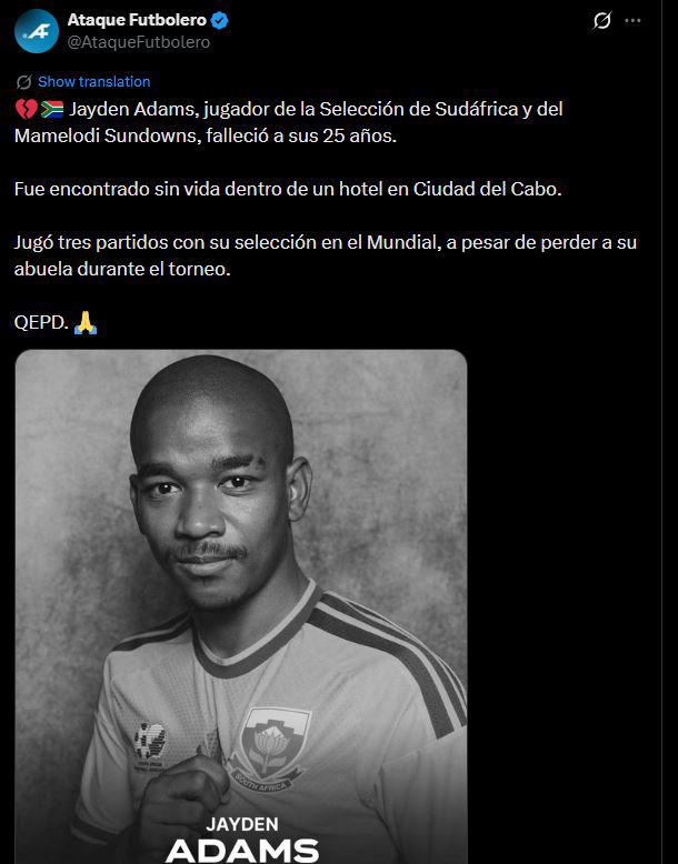 Terrible: Muere futbolista que jugó el Mundial 2026 y revelan lo que sufrió