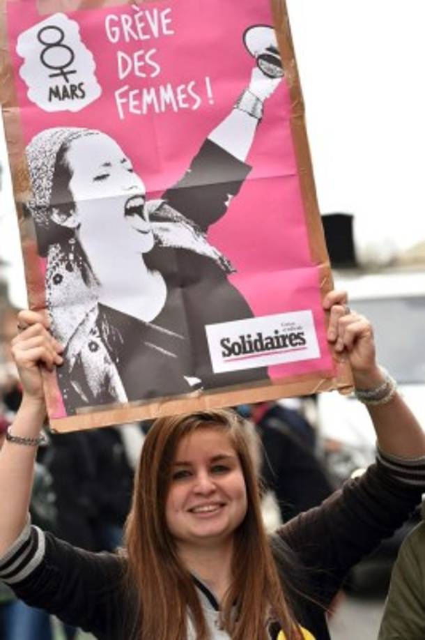 Esta joven se unió a la 'huelga de mujeres' convocada para este miércoles en Toulouse.