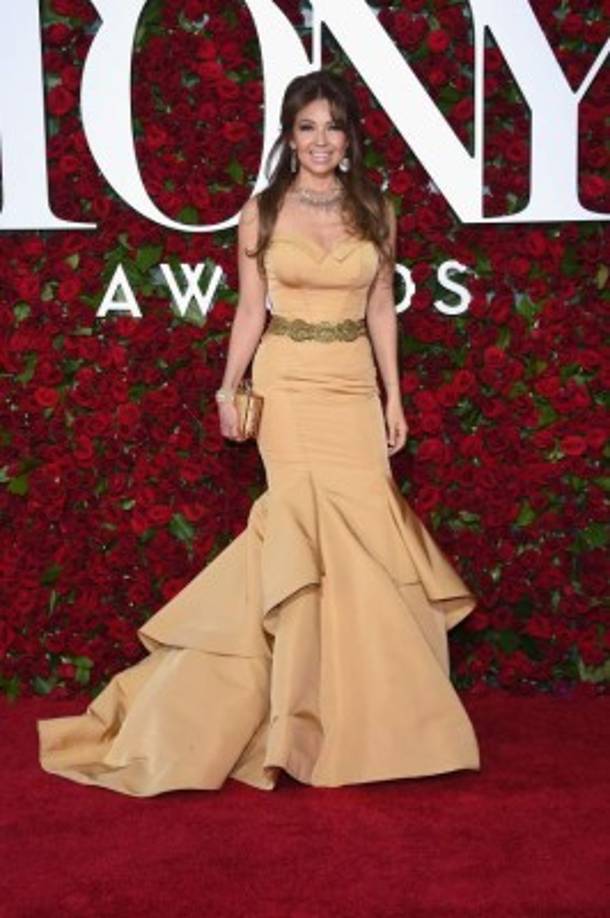 Thalía en un vestido de la dominicana Lucia Rodríguez.