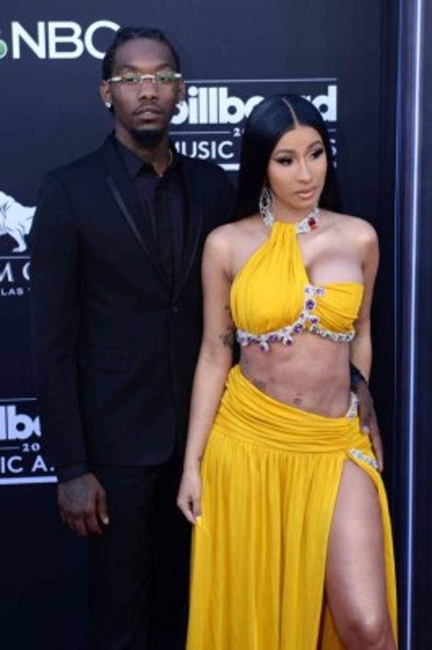 Cardi B y Offset llamaron la atención a su llegada.