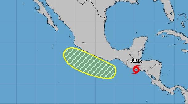 Tormenta Julia se localiza al sur de Nueva Ocotepeque y se degradará a depresión este lunes