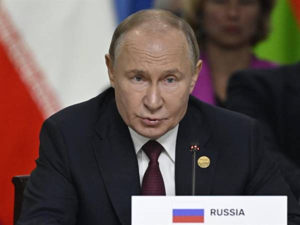 El presidente de Rusia, Vladimir Putin, durante la cumbre de los BRICS.