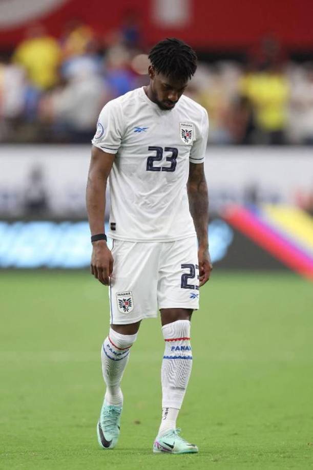 La tristeza de Panamá luego de la eliminación ante Colombia en los cuartos de final. 