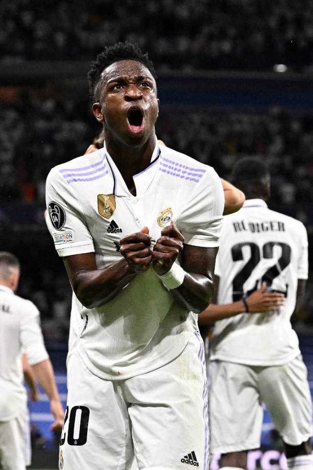 Vinicius celebró a lo grande su golazo en el Santiago Bernabéu.