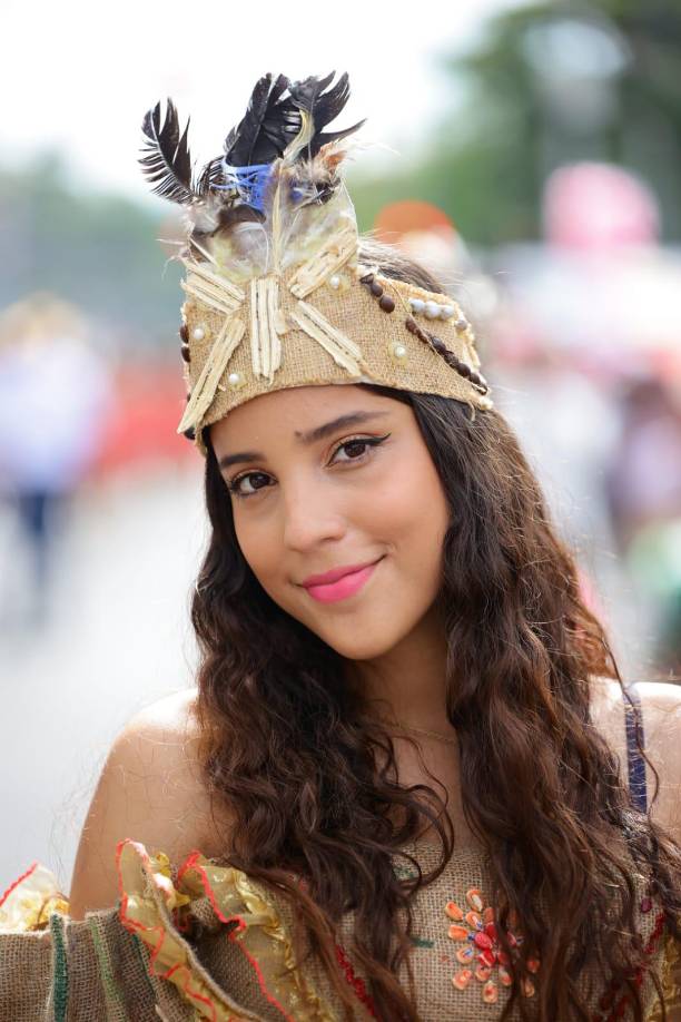 Allison Chévez lució su traje de India Bonita.