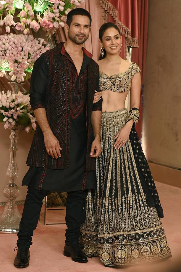 Shahid Kapoor y Meera Rajput en otra de las fiestas por la boda de Anant Ambani y Radhika Merchant.
