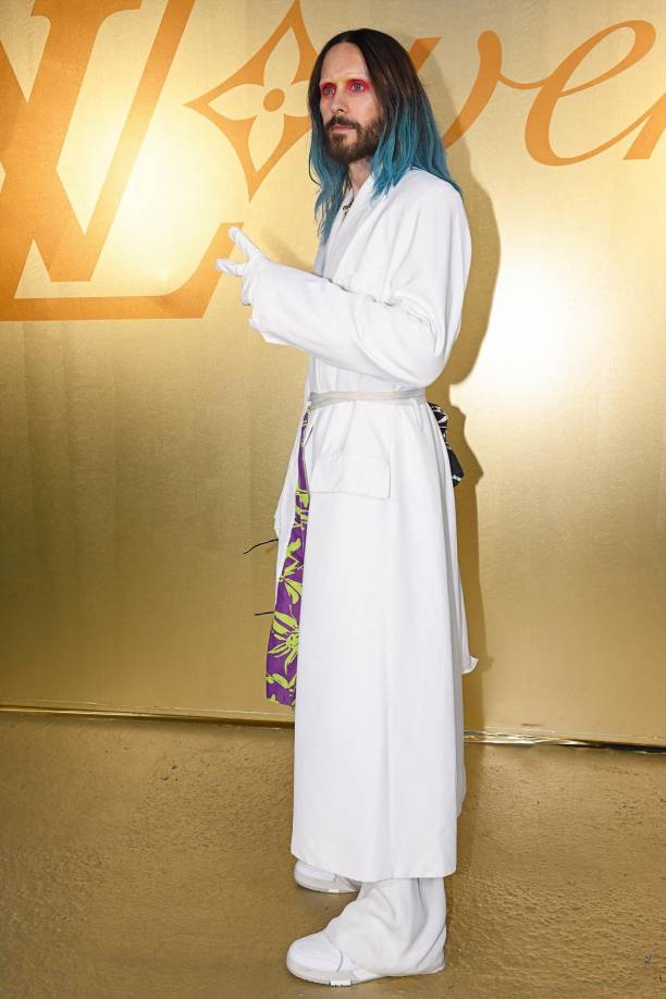US actor and musician Jared Leto poses for a photocall at the Louis Vuitton Menswear Spring-Summer 2024 show as part of the Paris Fashion Week, central Paris, on June 20, 2023. (Photo by STEFANO RELLANDINI / AFP)