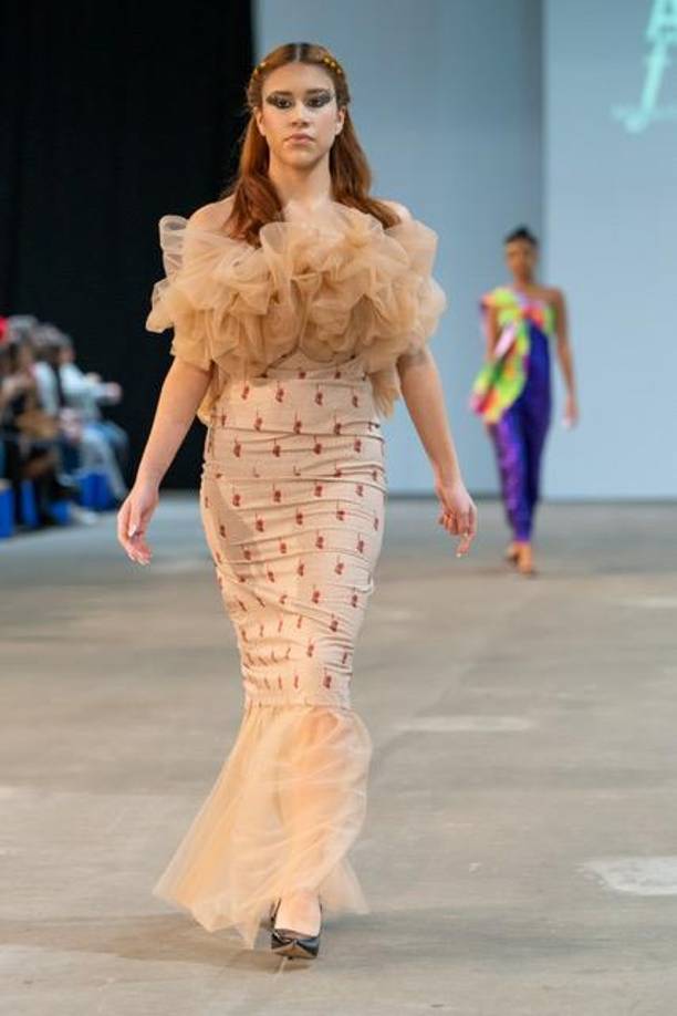 Fueron 10 prendas presentadas de alta costura (couture) totalmente inspirada en la cultura Garífuna.