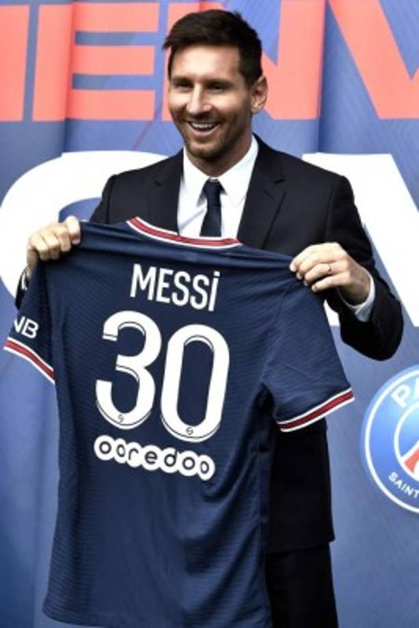 Messi se mostró muy feliz en su presentación con el PSG.