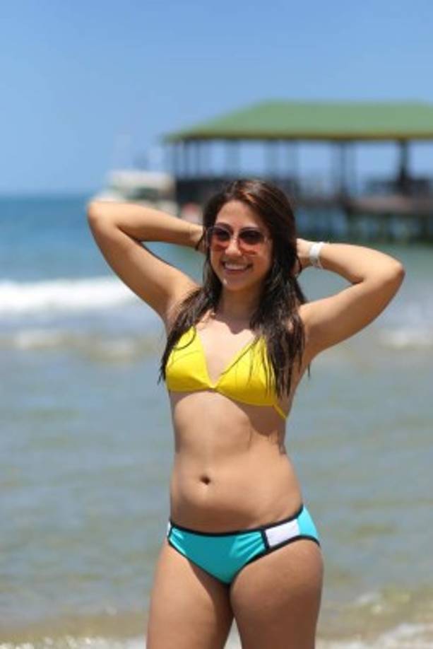 Nadia también aprovechó para broncearse.