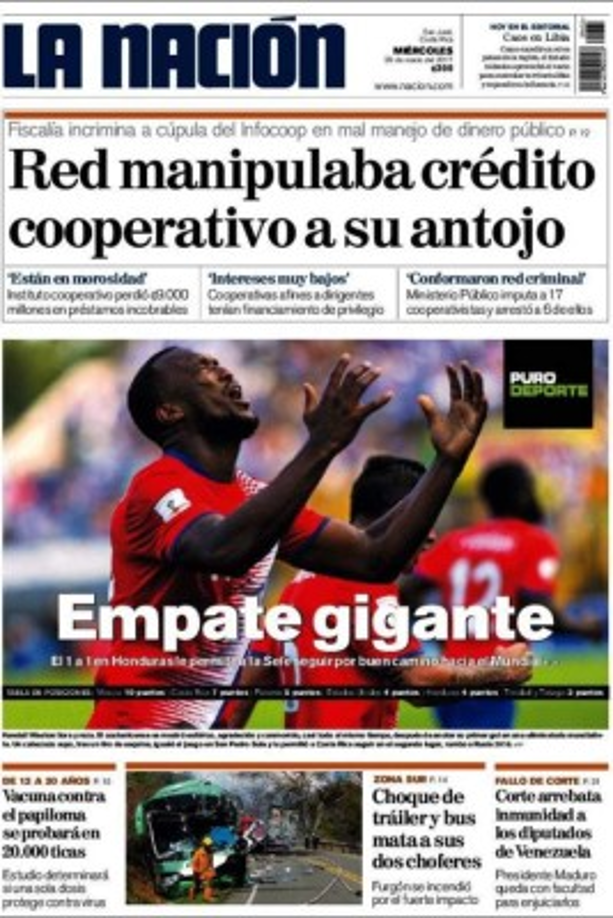 En Costa Rica han quedado contentos con el empate ante Honduras.