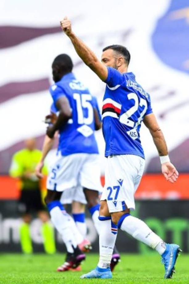 El delantero italiano Fabio Quagliarella a sus 38 años de edad renovó con la Sampdoria hasta junio del 2022. Foto Facebook Sampdoria.