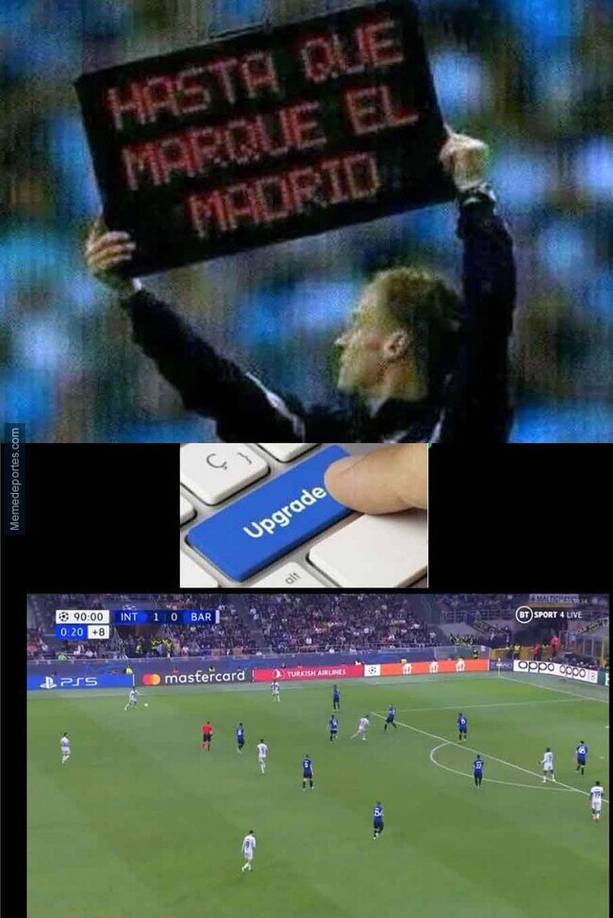 Los memes que dejó la derrota del Barcelona (1-0) contra el Inter de Milán en la Champions League.