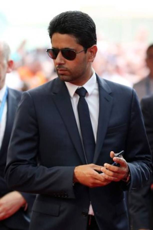 Nasser Al-Khelaïfi, presidente del París Saint Germain (PSG), estuvo presente en el sorteo. Foto AFP