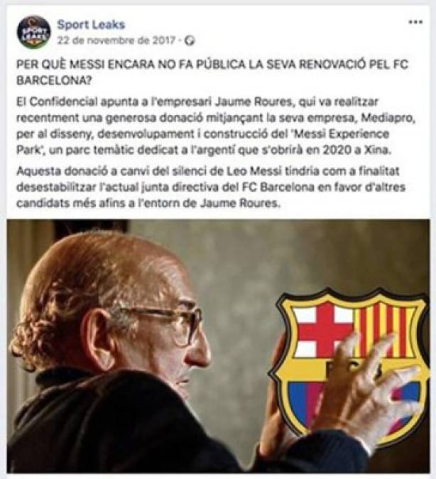 A continuación los mensajes contra las leyendas del FC Barcelona por un portal.<br/>