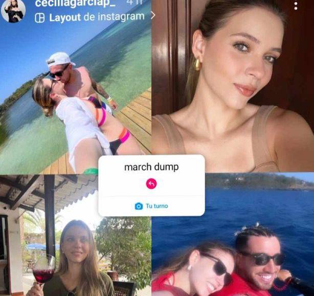 Cecilia García presumió en su cuenta oficial de Instagram fotografías en la que aparece con Auzmendi. En una de las imágenes se observa un beso apasionado de ella y el argentino.