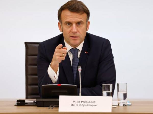 El presidente de Francia, Emmanuel Macron, durante su intervención en una conferencia internacional celebrada esta semana en París.