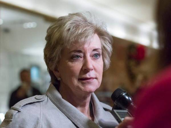 Linda McMahon, secretaria de educación de EEUU.