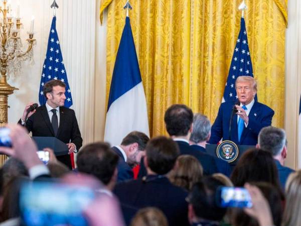 Trump recibió a Macron en la Casa Blanca este lunes.
