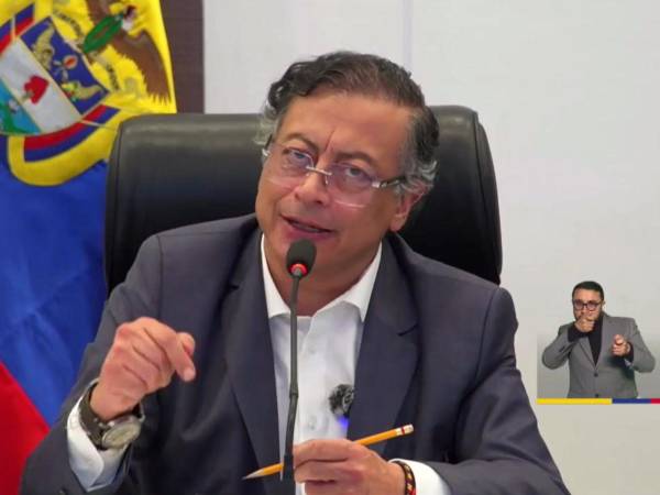 El presidente colombiano, Gustavo Petro, durante una alocución en Bogotá.
