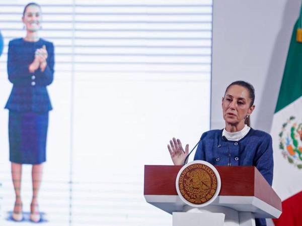 La presidenta de México, Claudia Sheinbaum, participa este miércoles en una rueda de prensa en Palacio Nacional en la Ciudad de México.