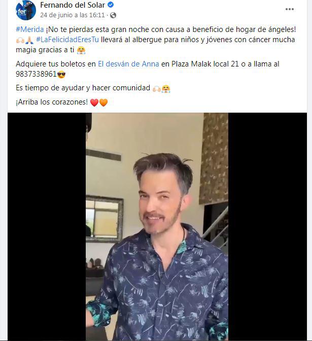 El pasado 24 de junio, Fernando del Solar compartió un video para animar a todos sus seguidores a asistir a la conferencia “La felicidad eres tú”.